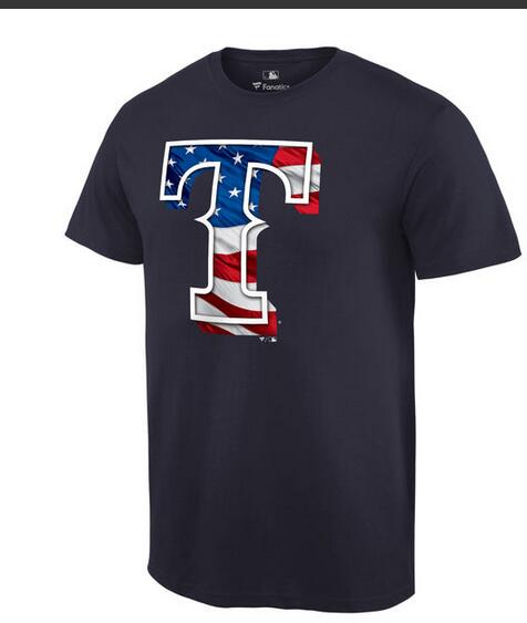 Texas Rangers Navy Banner Wave Men's T Shirt